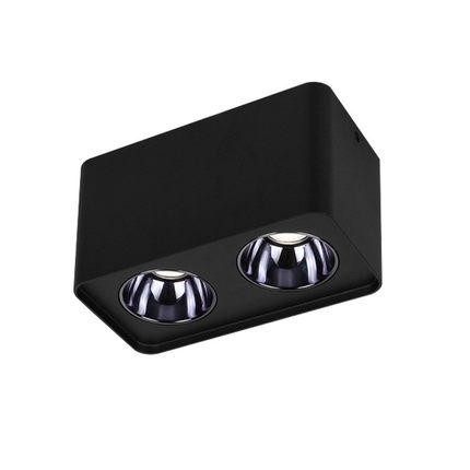 极简双头明装筒灯防眩方形客厅卧室吸顶斗胆灯免开孔双眼明装led