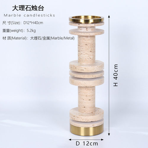 热销天然大理石烛台浪漫烛光晚餐石装饰品洞气氛烛台创意摆件