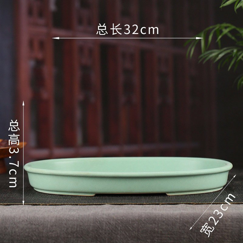 装饰治诚釉水紫砂花盆批发大号创意圆形浅盆桌面水培张一叶莲yd13