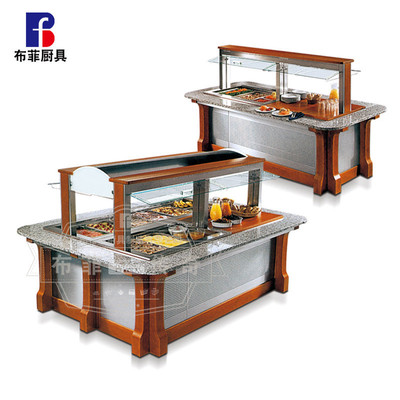 热销木制自助餐菲台布沙拉餐台豪华沙拉台操作台自助餐设备