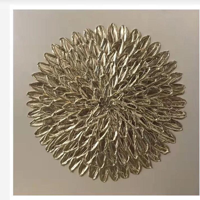 简约几何沙发餐厅酒店挂画金色球形立体客厅卧室时尚装饰画图片