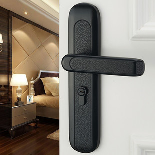 美式 黑色门锁室内静音房间门锁双锁舌卧室门锁简约通用型厂家批发