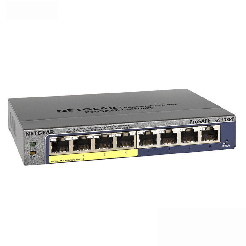 Netgear网件8口千兆GS108E简单网管VLAN链路聚合GS108PE交换机POE