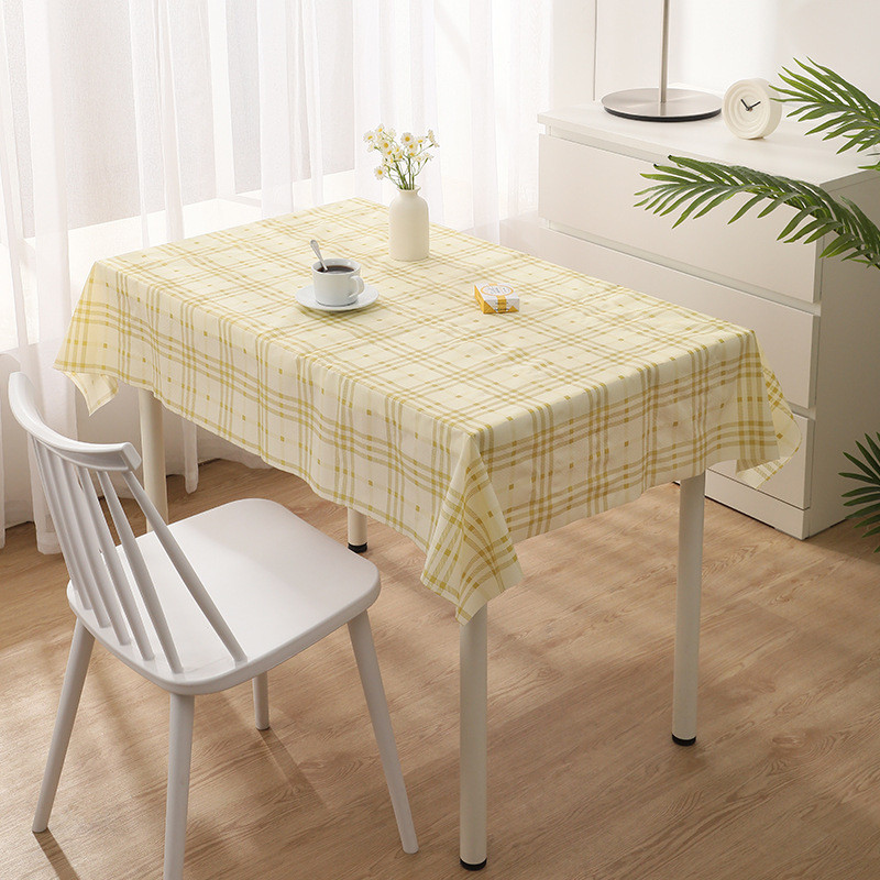 可降解一次性桌布广东台布英伦黄格免洗厂家露营承重强石塑纸桌