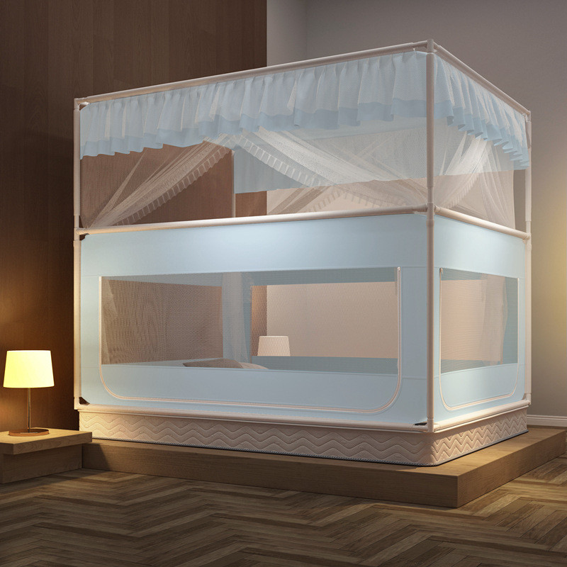 围栏门帘方顶坐床蚊帐防摔可收加密加高厚方顶便携式防蚊纳批发