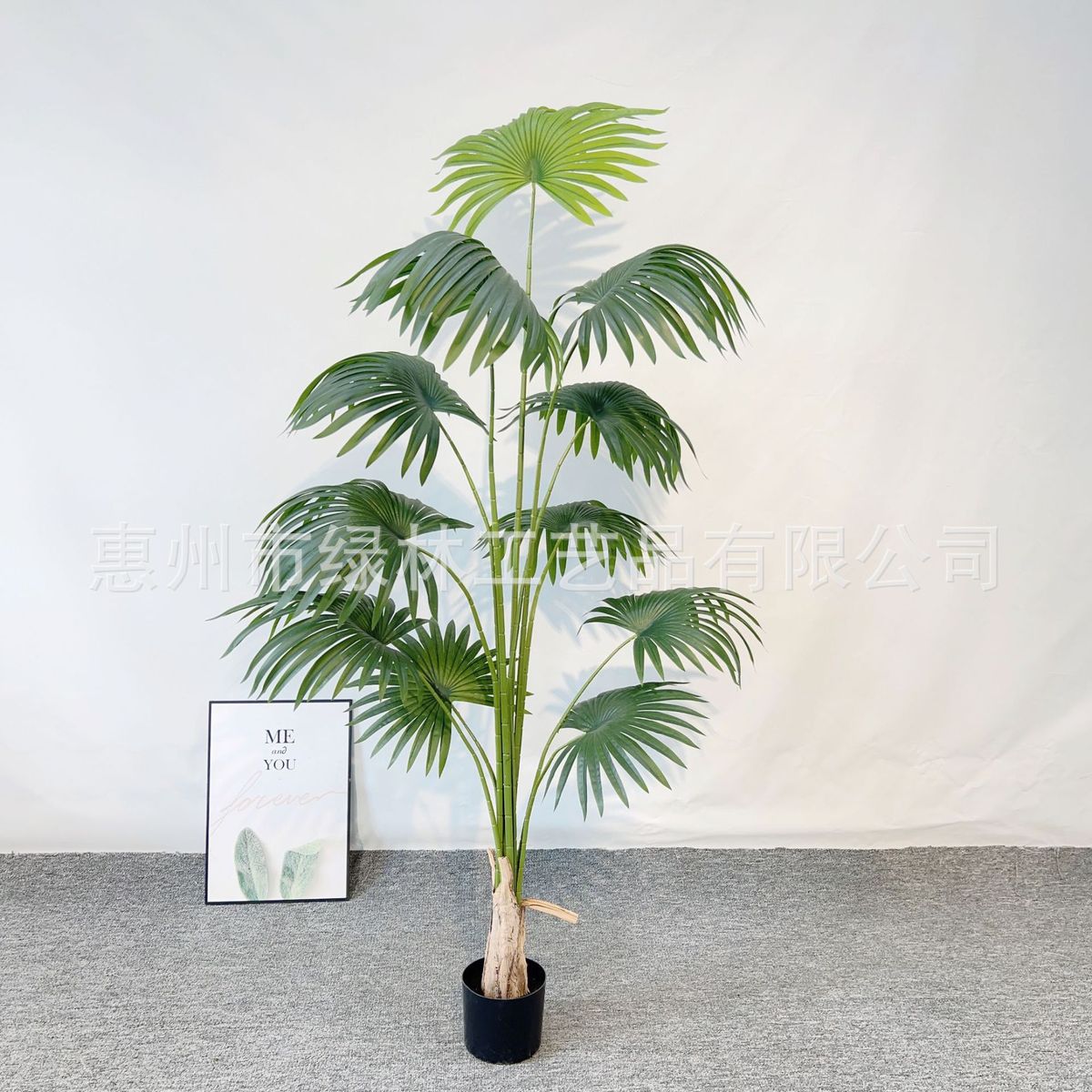 北欧热带加州蒲葵叶客厅落地圆仿真绿植盆栽扇葵树绿植盆景摆件