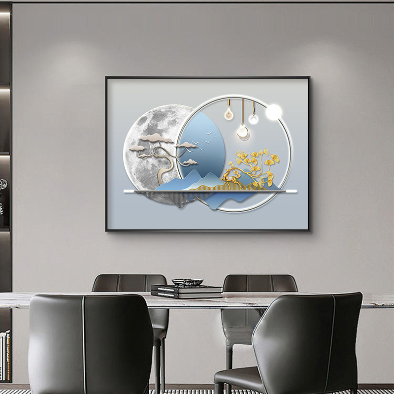 轻奢挂画推拉画2024新款遮挡配电箱遮挡壁画弱电闸盒电表箱装饰画