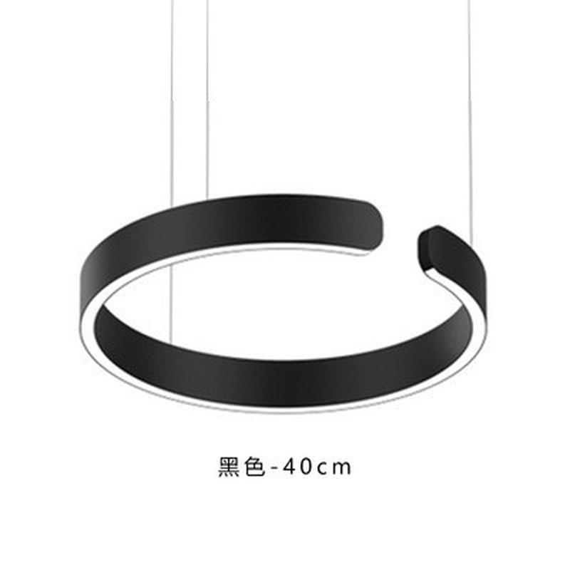 北欧简约吧台吊灯意式创意轻奢酒店展厅圆环指环c形餐厅客厅吊灯