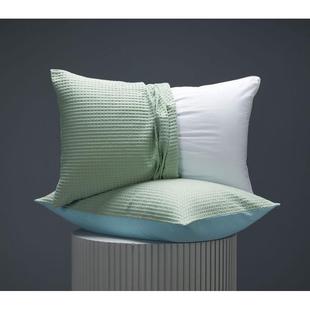 厂家直销轻奢风高端枕头枕芯色织大提花华夫格可水洗枕套全棉家用