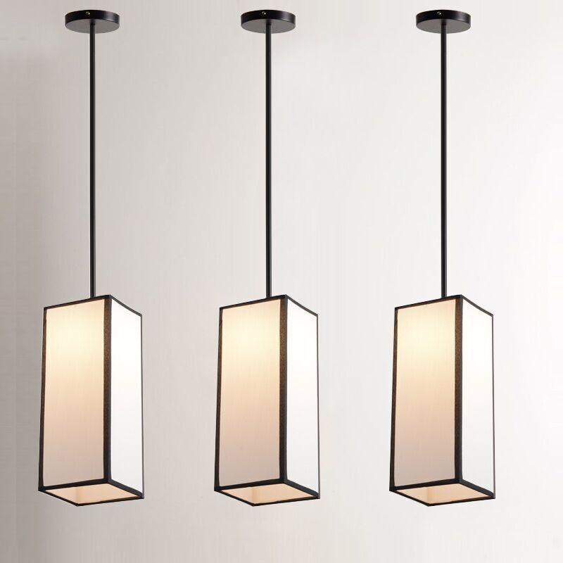 新中式餐厅灯吊灯单头简约卧室床头灯仿古铁艺吧台布艺创意灯具