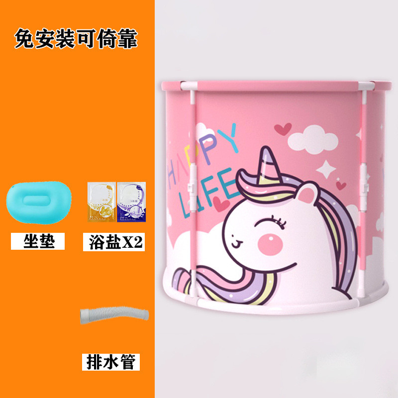 批发新款免安装一键中间折叠成人泡澡桶保温大人家用大号全身洗澡