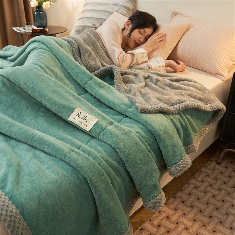 8ksg毛毯被子加厚冬季珊瑚法兰绒盖毯子床上用办公室沙发午睡羊羔