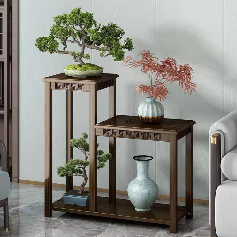 热销客厅新中式阳台风多层新款加高落地式花架子室内家用花盆架组,住宅家具,花架/花几,淘宝优惠券,粉丝福利购,淘宝优惠卷