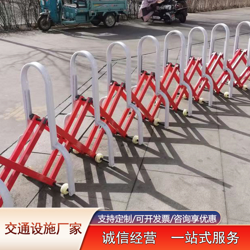 高速公路收费口不锈钢伸缩式活动护栏校园门口安全推拉移动围栏