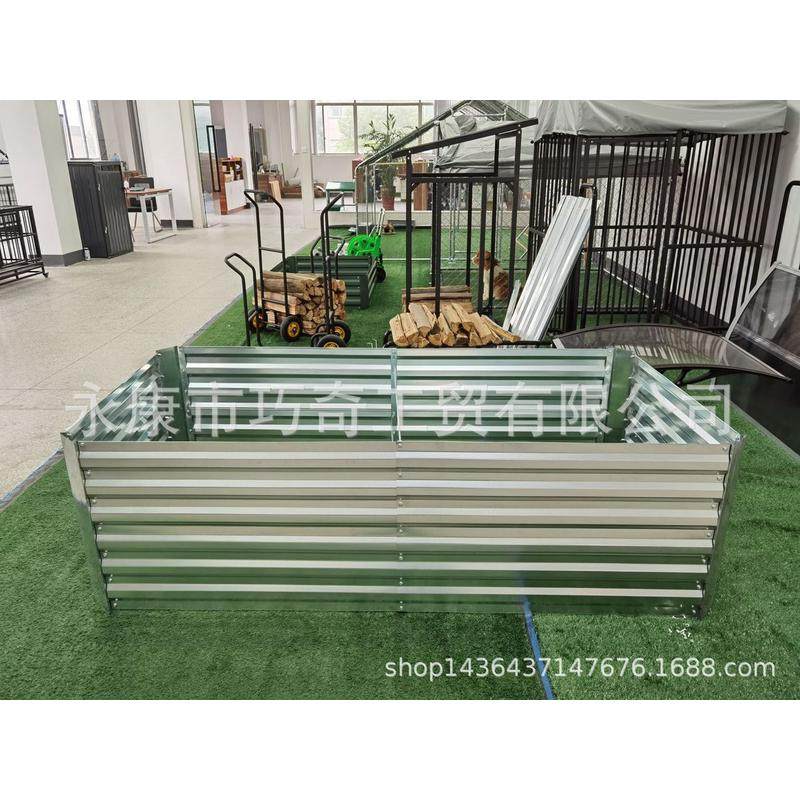 240x120x57cm镀锌板种植箱花园铁艺床 腐烂箱户外花钵花园育苗箱