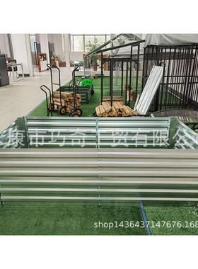 180x90x57cm镀锌板种植箱铁艺箱床腐烂花园户外花钵花园育苗箱