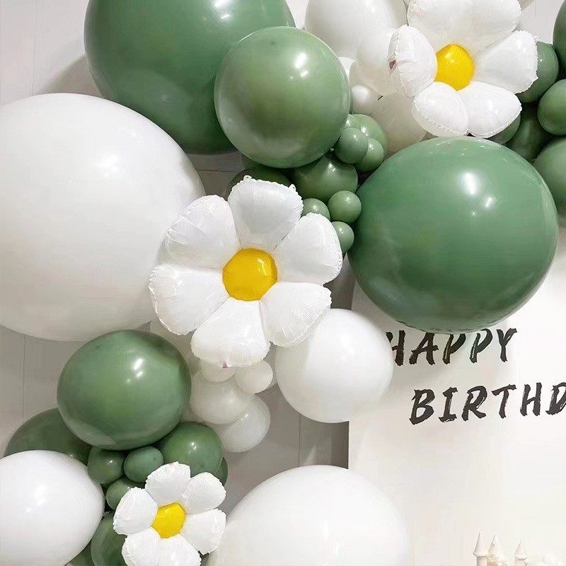 新款牛油果色布置气球雏菊气球主题生日派对婚礼背景白色,节庆用品/礼品,气球,淘宝优惠券,粉丝福利购,淘宝优惠卷