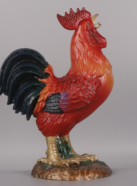 杨铜记铜鸡铜鸡生肖鸡铜铜鸡彩绘工艺品摆件