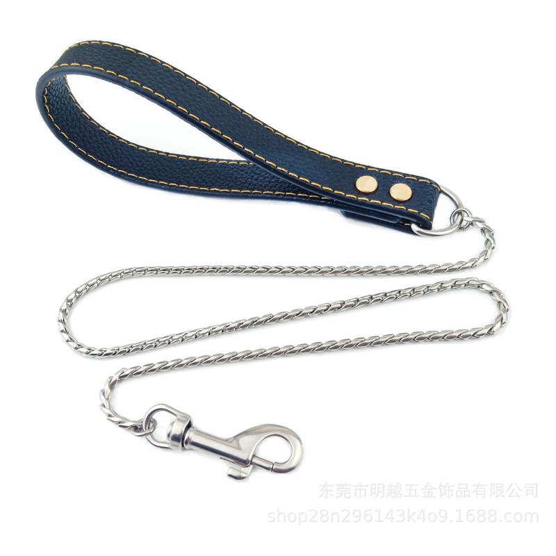 4.5钛钢新款狗牵引绳不锈钢狗链狗狗脖圈牵引链宠物用品