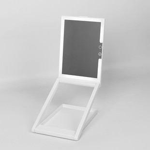 单面伸化妆镜led可升降折叠带10倍放大平板镜子可拉触摸开关桌面