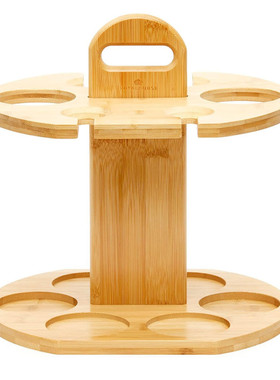 竹木红酒架沥水竹制创意悬挂置物收纳高脚水杯倒挂杯架