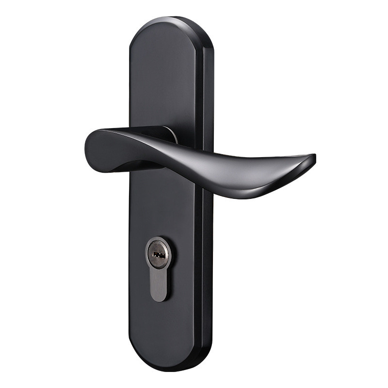 厂家直销黑单舌f0708哑光锌合金卧室室内木门门锁美式轻奢执手锁