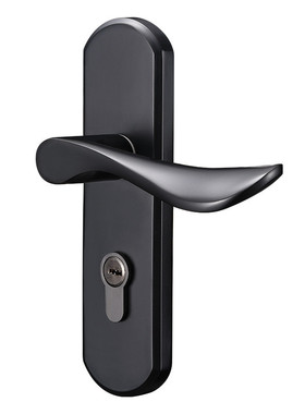 厂家直销锌合金单室内f0708哑光黑卧室舌木门门锁美式轻奢执手锁