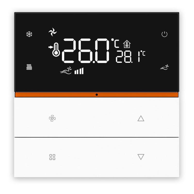 智能三合一温控器空调地暖新风显示485通讯lcd开关触摸屏金属按键