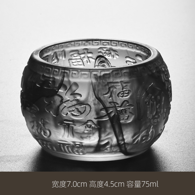 t9j5个人琉璃茶杯主人杯单杯品茗杯批发专用男士泡茶杯玻璃功夫小图片
