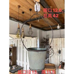 园艺杂货铁艺铁皮做旧链条吊字母云朵盆花桶花盆落新款