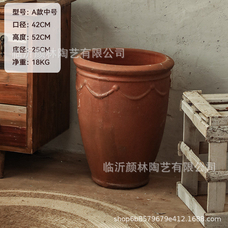 敞口栽树花盆高筒盆加厚复古陶盆乡村景观盆民俗装饰大花盆高盆粗,鲜花速递/花卉仿真/绿植园艺,花盆,淘宝优惠券,粉丝福利购,淘宝优惠卷