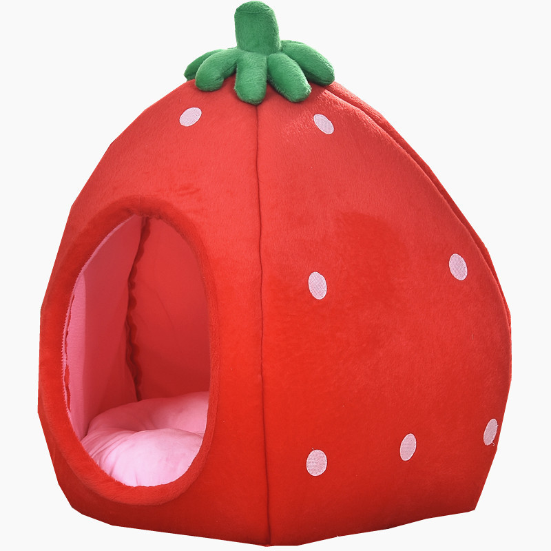 猫封闭草莓屋蒙古包式草莓窝猫窝狗窝四季小型犬猫宠物窝泰迪宠物