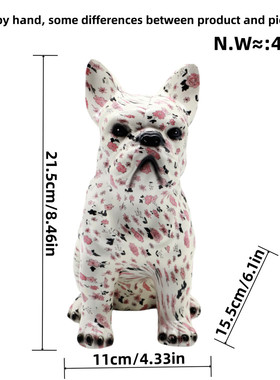 现代简约八哥犬批发创意家居酒柜装饰品办公室桌面饰品工艺品摆件