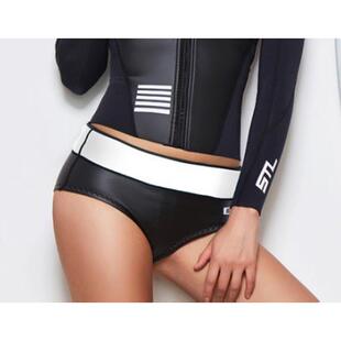 2mm女士冲浪防晒分体长袖上衣深浮潜水母服保暖夹克潜水服套装