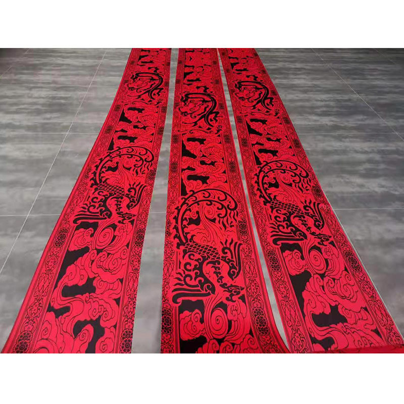 婚庆中式婚礼道具飘顶挂画纱幔新款吊顶装饰古典红色中国风卷轴画