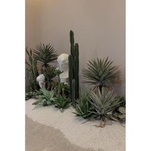仿真植物组合落地绿植盆景装 大型假花艺 饰角落造景热带仙人掌软装