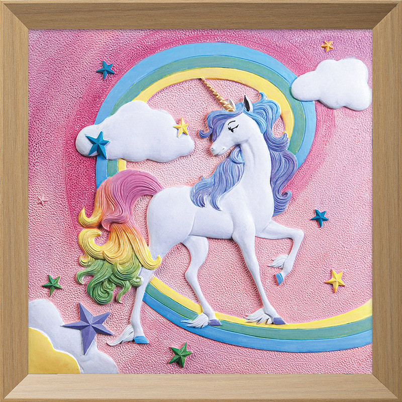 玩作diy儿童数字油画电商成人浮雕手绘油画工艺礼品厂家批发