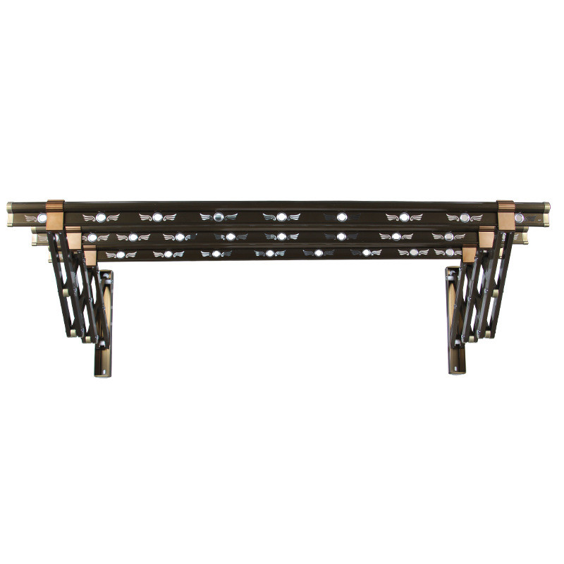 阳台挂式晾衣架晒衣架推拉折叠防尘移动室外衣柜免打孔双杆可