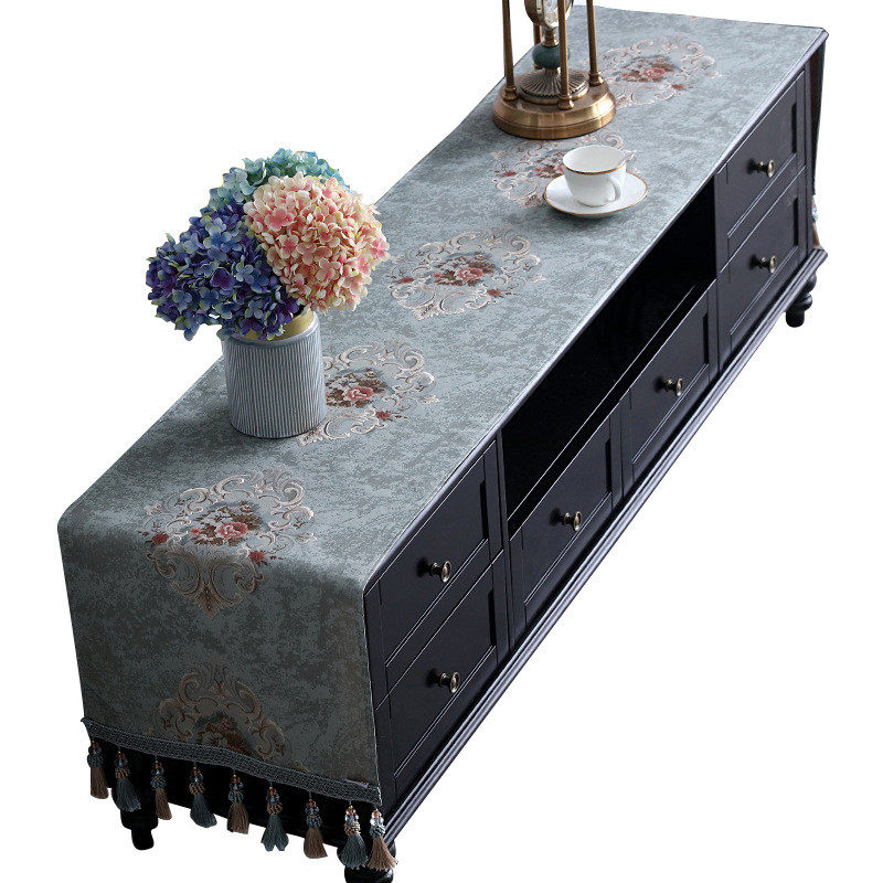 0fe9欧式茶几电视柜桌布套装组合餐桌布垫台面酒柜五斗柜防尘