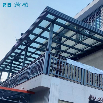 露台遮雨棚别墅漏天户外凉蓬透明家用玻璃雨蓬屋檐商户门店遮阳棚