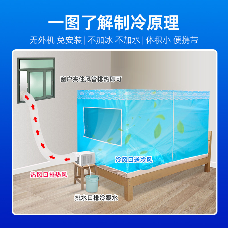 蚊帐空调压缩机制冷宿舍床上冷风机冷气机移动变频微型帐篷小空调