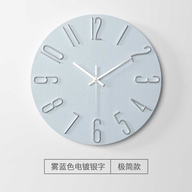 轻奢简约大气风客厅时钟静音石英钟英寸家用时尚卧室装饰12表挂钟