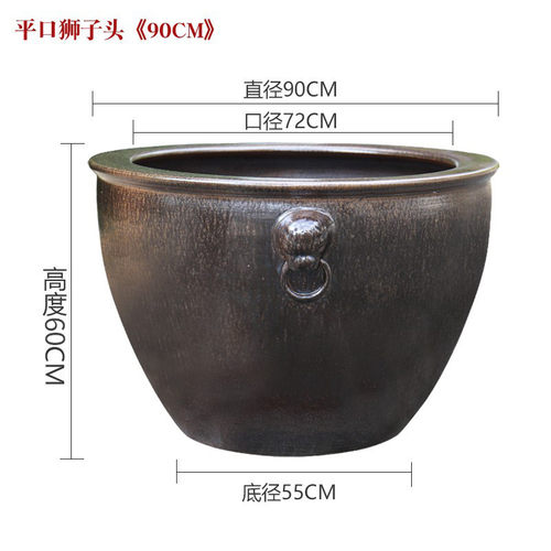 景德镇老旧户外庭院老式民间陶瓷鱼缸大水缸睡莲荷花缸古法养鱼缸