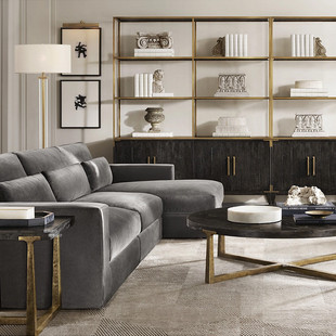 美式乡村rh模块布艺沙发复古组合客厅会所别墅可定制休闲拆洗沙发