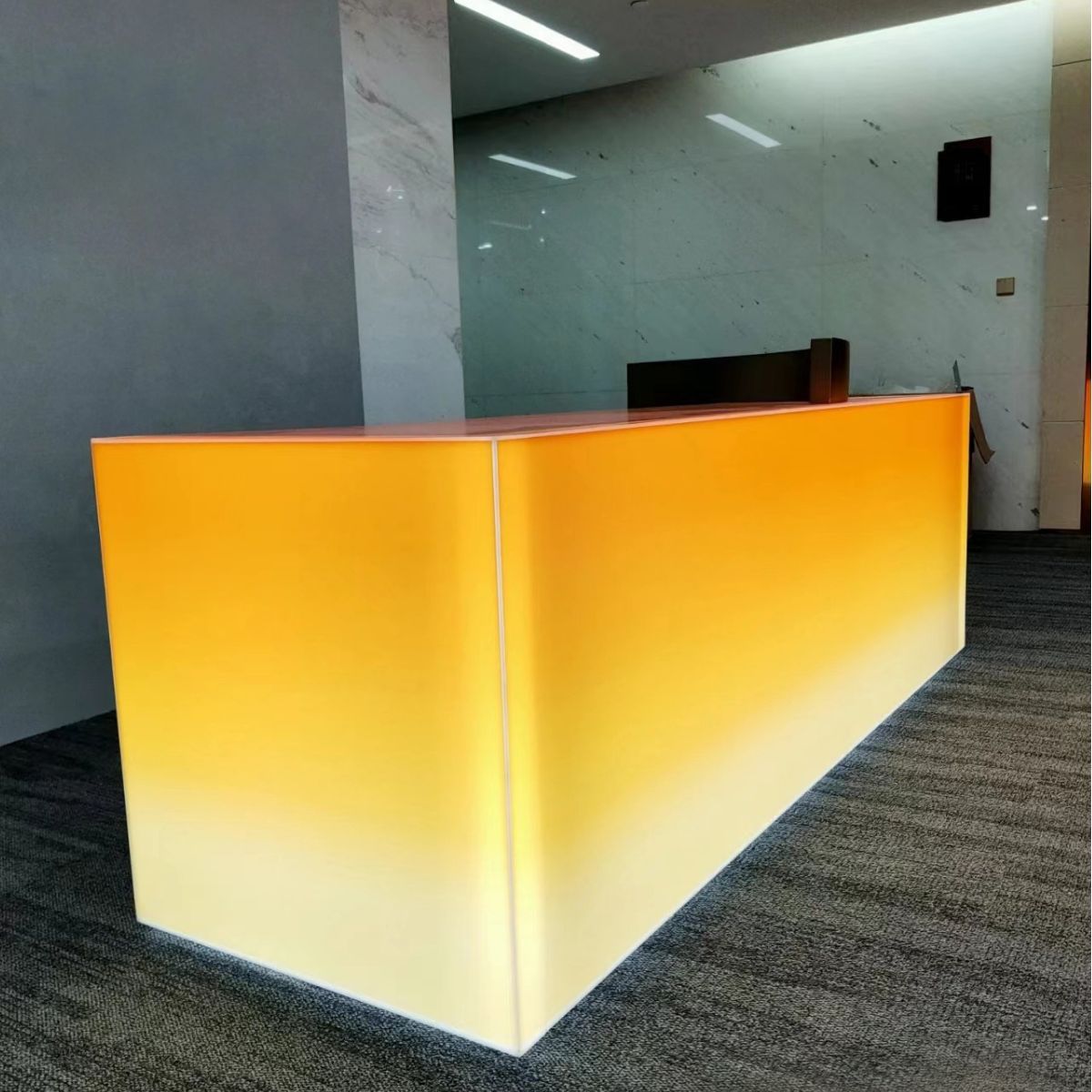 亚克力背景墙样品渐变发光展示柜前台酒吧酒店接待处