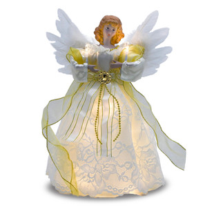 新款圣诞天使树顶星天使娃娃发光装饰树顶灯圣诞节装饰品派对