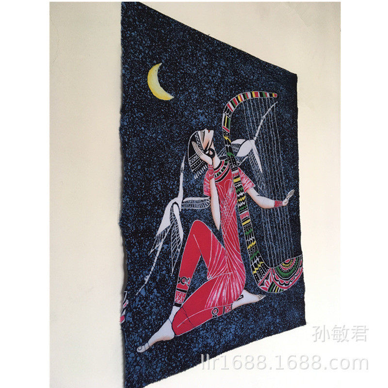 画芯手绘手染蜡染布画芯餐厅咖啡厅宾馆居家扎染装饰画