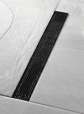 热销304卫生间长条形黑色欧式不锈钢浴室防臭防反味隐藏式地漏dl2