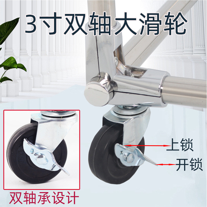 2f304不锈钢双杆落地全加粗32管晾挂衣架晒室内外庭院别墅滑轮被