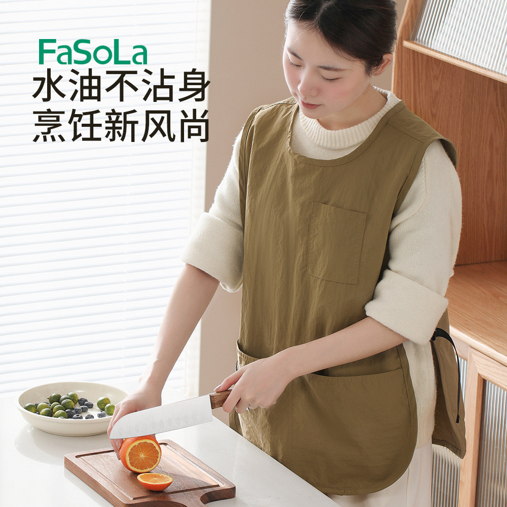 现货?家务清洁防水围裙厨房餐饮防油污马甲外套外出耐脏马甲服